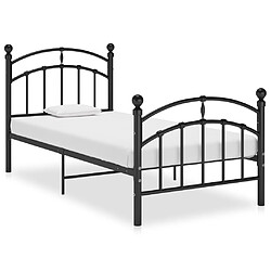 vidaXL Cadre de lit sans matelas noir métal 100x200 cm