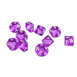 10 Pièces Violettes Dix Faces De Dés D10 Avec 1 Tasse De Dés Pour D & D Trpg Jeux De Société