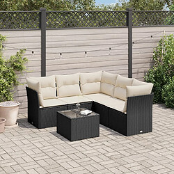 Maison Chic Salon de jardin 6 pcs avec coussins | Ensemble de Table et chaises | Mobilier d'Extérieur noir résine tressée -GKD76161