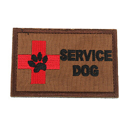 SERVICE CHIEN Broderie Patch Sew-on Brassard Applique Badge Extérieur Brun