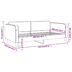 vidaXL Lit de repos taupe 100x200 cm tissu pas cher