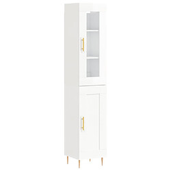 vidaXL Buffet haut Blanc brillant 34,5x34x180 cm Bois d'ingénierie