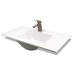 Avis Vasque cémarique Blanc à encastrer 75 x 35 cm Lavabo de salle de bain encastrable