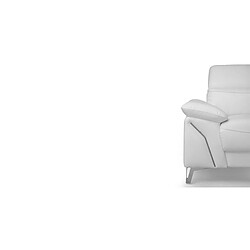 La Maison Du Canapé Fauteuil Design en cuir MILAN Blanc pas cher