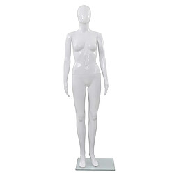 vidaXL Mannequin femme corps complet base verre Blanc brillant 175 cm