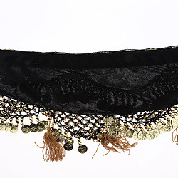 paillettes de danse du ventre hanche foulard femme jupe avec des pièces d'or noir pas cher