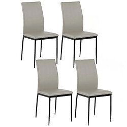 Toilinux Lot de 4 Chaises de salle à manger en Simili - Gris et Noir Toilinux - Lot de 4 Chaises de salle à manger en Simili - Gris et Noir - Industriel