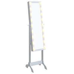 vidaXL Miroir sur pied blanc avec LED blanc 34x37x146 cm