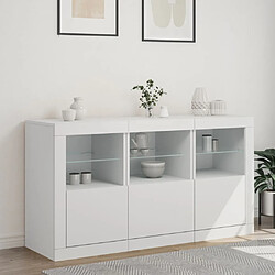 Avis Maison Chic Commode Buffet - Meuble de rangement avec lumières LED blanc 123x37x67 cm -GKD67067