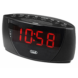 Trevi EC 885 Montre numérique avec Grand écran, Deux réveils programmables, Fonction Snooze, Compartiment Batterie Anti-éclats, Noir 