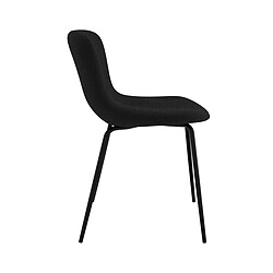 Acheter Rendez Vous Deco Chaise Koko noire effet laine bouclette (lot de 2)