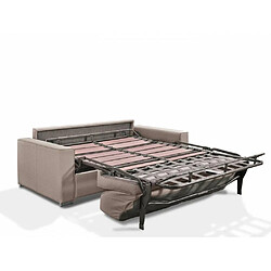 Avis Inside 75 Canapé convertible 3 places EXCELLENCE 140 cm sommier lattes matelas MEMORY 18 cm inclus tweed taupe sand