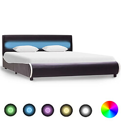 vidaXL Cadre de lit sans matelas avec LED noir similicuir 160x200 cm