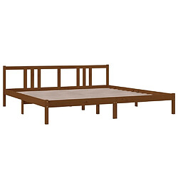 Avis Maison Chic Lit adulte - Lit simple Cadre de lit,Structure du lit Contemporain Marron miel Bois massif 200x200 cm -MN40319