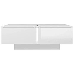 Avis Maison Chic Table basse,Table Console Table d'appoint, Table pour salon Blanc brillant 90x60x31 cm Aggloméré -MN37734