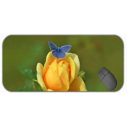 Universal (750x300x3) Grande souris avec un tissu à texture premium, rose Butterfly Rubber Mouse Pad