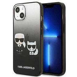 Karl Lagerfeld Gradient Ikonik Karl & Choupette - Coque pour iPhone 13 mini (Noir) 