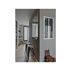 Vente-Unique Verrière atelier en aluminium thermolaqué - 60x130 cm - Blanc - BAYVIEW