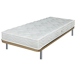 Ebac Matelas et sommier 90x190 Mousse - Morgan - Soutien ferme - Fabriqué en France Ensemble Morgan 90x190. ATTENTION : Veuillez vérifier que cette dimension passe dans les escaliers, couloirs et portes. Sommier : Cadre métal cintré en tube 30 x 30 x 2 mm, lattes en contreplaqué largeur 50 mm épaisseur 8 mm, embouts polypropylène, 4 pied