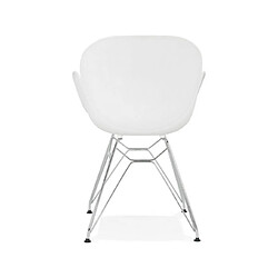 Acheter Mes Lot de 2 fauteuils design blanc piétement métal - UMILA