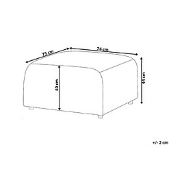Avis Beliani Ottoman en velours côtelé blanc 75 x 74 cm FALSTERBO