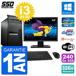 PC Tour Lenovo M93p Ecran 19" Intel i3-4130 RAM 32Go SSD 240Go Windows 10 Wifi · Occasion 