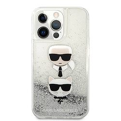 Avis Karl Lagerfeld KLHCP13XKICGLS Coque de Protection pour iPhone 13 Pro Max 6,7' Argent Liquid Glitter Karl&Choupette Head