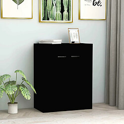 Maison Chic Buffet,Meuble de Rangement,commode pour salon,Cuisine Noir 60x30x75 cm Aggloméré -MN55356