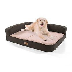 Canapé pour Chien - Brunolie Odin , lavable, orthopédique et antidérapant - Taille M (120 x 80 x 12 Cm) - Beige