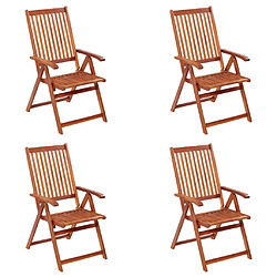 vidaXL Chaises pliables de jardin lot de 4 Bois d'acacia solide