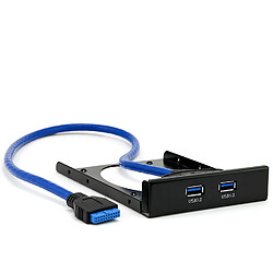 CSL - Ports frontaux USB 3.0 Super Speed pour lecteurs 3,5coutumes - jusqu'à 5Gb s - PC et Mac - Noir - rétrocompatible USB 1.1 et USB 2.0