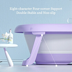 Avis IKIDO Baignoire pliable bébé,bassin de bain antidérapant avec coussin confortable, bouchon de vidange,facile à ranger (violet)