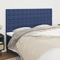 vidaXL Têtes de lit 4 pcs Bleu 100x5x78/88 cm Tissu 