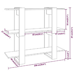 vidaXL Bibliothèque/Séparateur de pièce Noir 100x30x123,5 cm pas cher