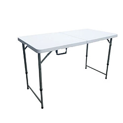 Table pliante - 120 cm - 4 personnes - Revetement en poudre en tubes dacier, arrivee O 25 x 1 mm