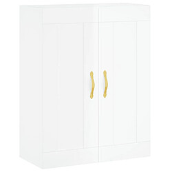 Acheter vidaXL Buffet haut Blanc brillant 69,5x34x180 cm Bois d'ingénierie