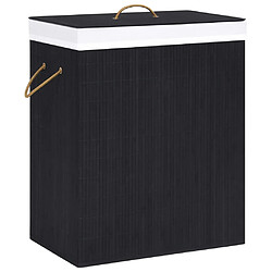 vidaXL Panier à linge avec une seule section bambou noir 83 L 