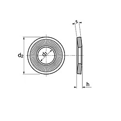 Rondelles contact moyenne type M Acton acier zingué blanc NFE 25511