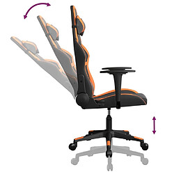 Maison Chic Chaise de jeu, Chaise gaming de massage, Fauteuil gamer d'ordinateur,Chaise de Bureau Noir et orange Similicuir -GKD85782 pas cher