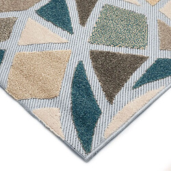 Avis Thedecofactory DEHORS-DEDANS CUBISME - Tapis pour intérieur-extérieur bleu et gris 120x170