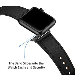 Wewoo Pour Apple Watch 3/2/1 Génération 42 mm Bracelet en cuir à boucle universelle noir pas cher