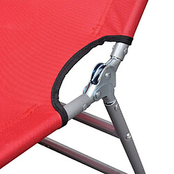 Acheter vidaXL Chaise longue avec coussin de tête Acier enduit de poudre Rouge