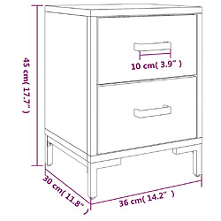 vidaXL Tables de chevet 2 pcs Noir 36x30x45 cm Bois de pin massif pas cher