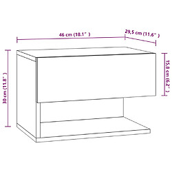 vidaXL Table de chevet murale Blanc pas cher