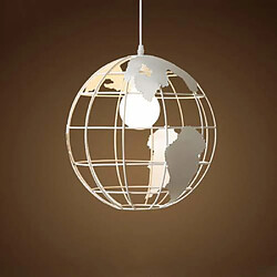 Stoex Suspension Vintage Industrielle Globe Lampe de Plafond Luminaire en Boule Métal Diamètre 20cm – Blanc