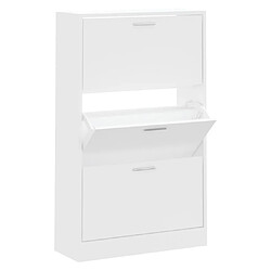 vidaXL Armoire à chaussures Blanc 63x24x103 cm Bois d'ingénierie