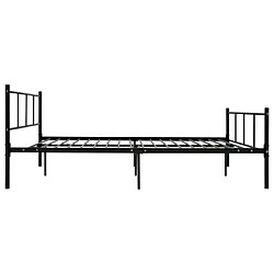 Avis vidaXL Cadre de lit sans matelas noir métal 140x200 cm