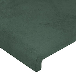 Maison Chic Tête de lit scandinave avec oreilles,meuble de chambre Vert foncé 203x16x118/128 cm Velours -MN20953 pas cher