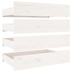 vidaXL Tiroirs de lit 4 pcs Blanc Bois de pin massif