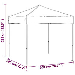 vidaXL Tente de réception pliable Crème 2x2 m pas cher